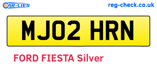 MJ02HRN are the vehicle registration plates.
