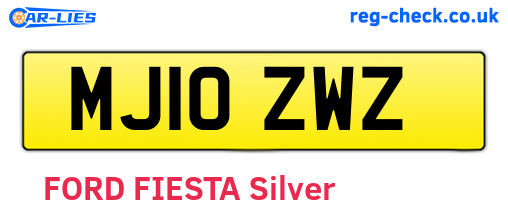 MJ10ZWZ are the vehicle registration plates.