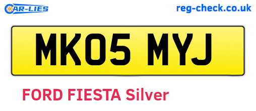 MK05MYJ are the vehicle registration plates.