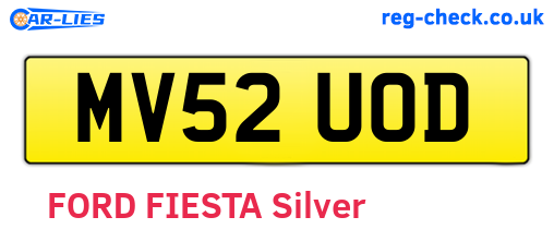 MV52UOD are the vehicle registration plates.