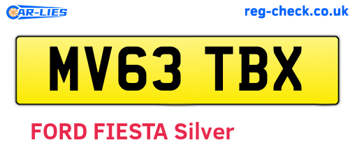 MV63TBX are the vehicle registration plates.