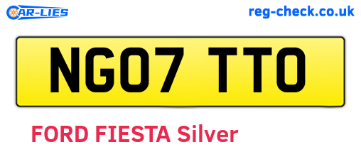 NG07TTO are the vehicle registration plates.
