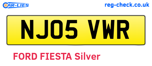 NJ05VWR are the vehicle registration plates.