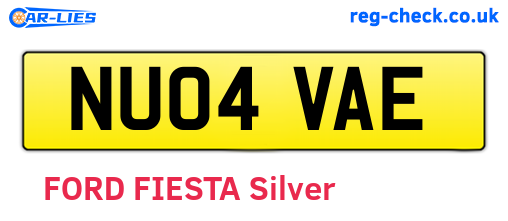 NU04VAE are the vehicle registration plates.
