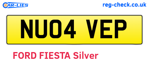 NU04VEP are the vehicle registration plates.