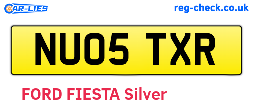 NU05TXR are the vehicle registration plates.
