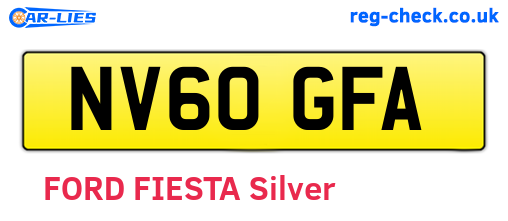 NV60GFA are the vehicle registration plates.