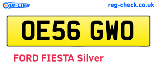 OE56GWO are the vehicle registration plates.