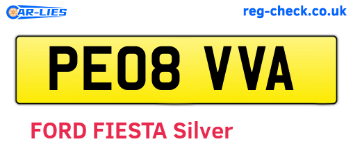 PE08VVA are the vehicle registration plates.