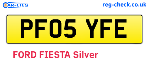 PF05YFE are the vehicle registration plates.