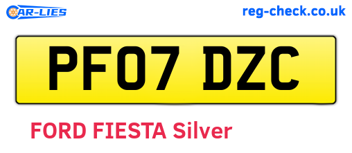 PF07DZC are the vehicle registration plates.