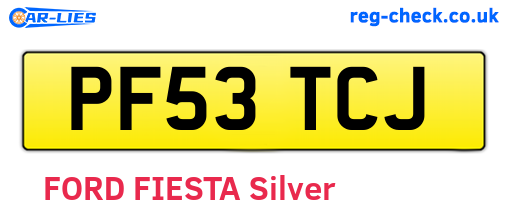 PF53TCJ are the vehicle registration plates.