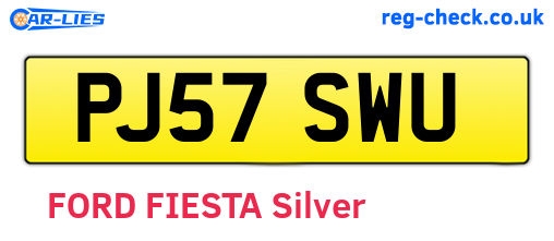 PJ57SWU are the vehicle registration plates.