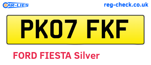 PK07FKF are the vehicle registration plates.