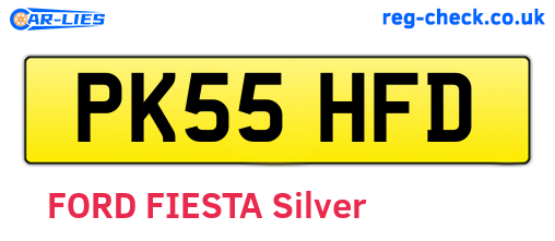 PK55HFD are the vehicle registration plates.