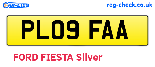 PL09FAA are the vehicle registration plates.