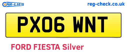 PX06WNT are the vehicle registration plates.