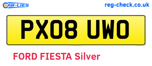 PX08UWO are the vehicle registration plates.