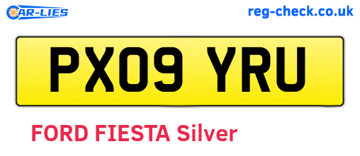 PX09YRU are the vehicle registration plates.