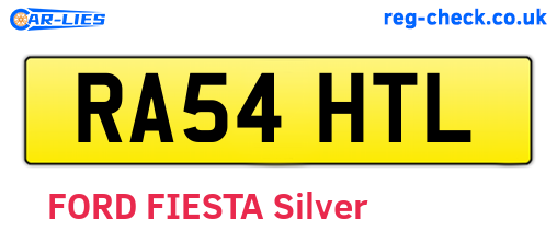 RA54HTL are the vehicle registration plates.