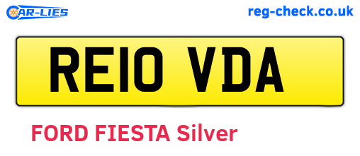 RE10VDA are the vehicle registration plates.