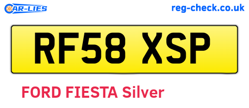 RF58XSP are the vehicle registration plates.