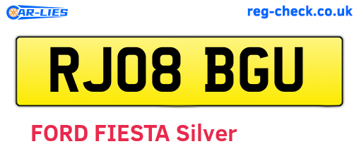 RJ08BGU are the vehicle registration plates.