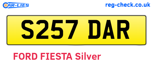 S257DAR are the vehicle registration plates.