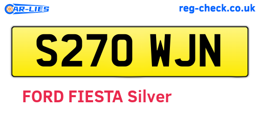 S270WJN are the vehicle registration plates.