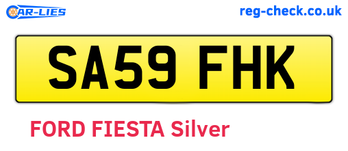 SA59FHK are the vehicle registration plates.
