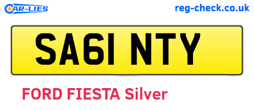 SA61NTY are the vehicle registration plates.