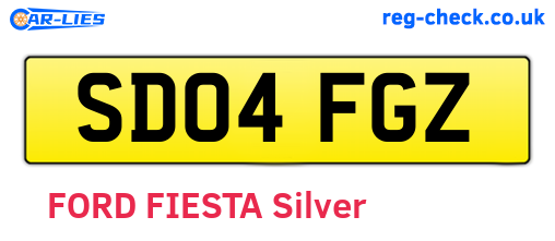 SD04FGZ are the vehicle registration plates.