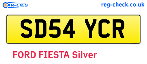 SD54YCR are the vehicle registration plates.