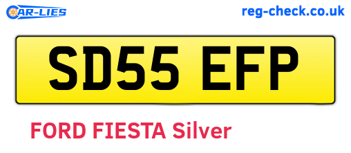 SD55EFP are the vehicle registration plates.