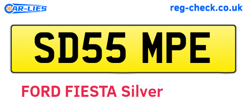 SD55MPE are the vehicle registration plates.