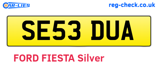 SE53DUA are the vehicle registration plates.