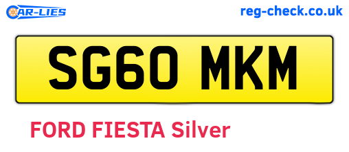 SG60MKM are the vehicle registration plates.