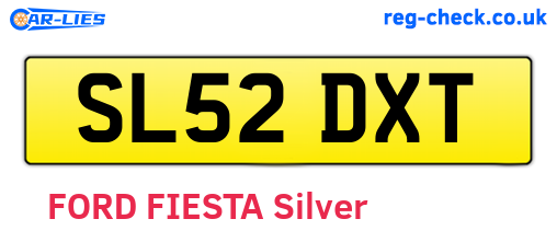 SL52DXT are the vehicle registration plates.