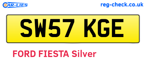 SW57KGE are the vehicle registration plates.