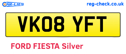 VK08YFT are the vehicle registration plates.