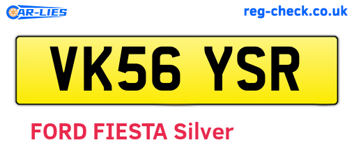 VK56YSR are the vehicle registration plates.
