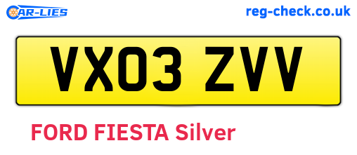 VX03ZVV are the vehicle registration plates.