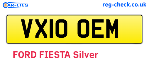 VX10OEM are the vehicle registration plates.