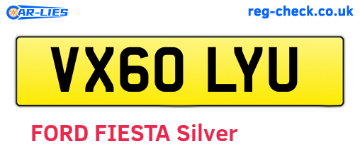 VX60LYU are the vehicle registration plates.