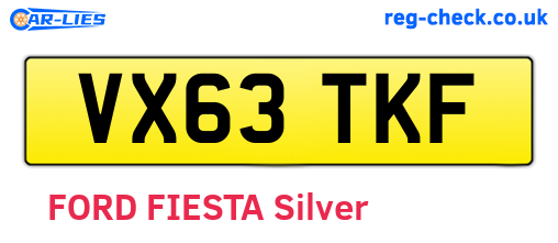 VX63TKF are the vehicle registration plates.