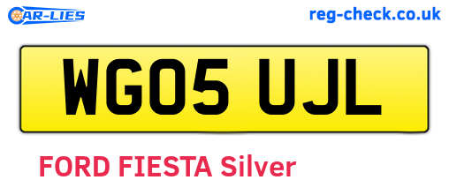 WG05UJL are the vehicle registration plates.