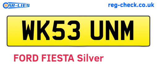 WK53UNM are the vehicle registration plates.