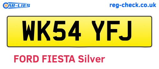 WK54YFJ are the vehicle registration plates.