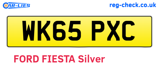 WK65PXC are the vehicle registration plates.