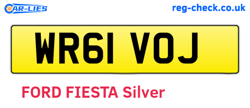 WR61VOJ are the vehicle registration plates.